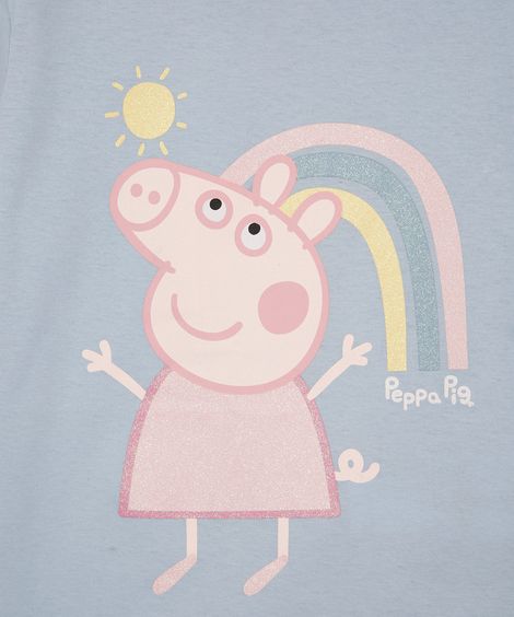 conjunto infantil de algodão peppa pig azul