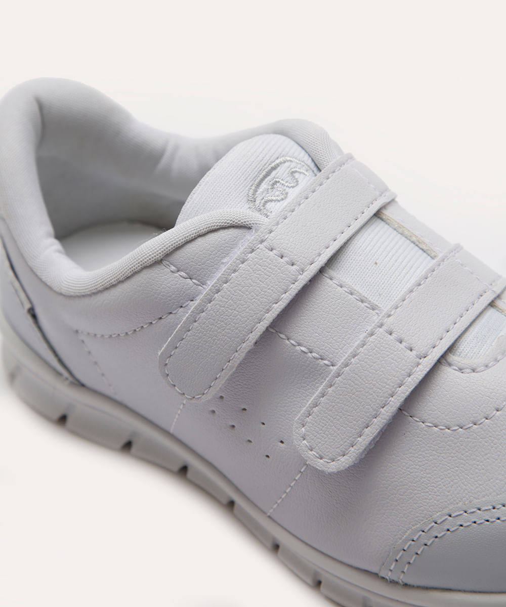 tênis casual infantil dakotinha com velcro branco