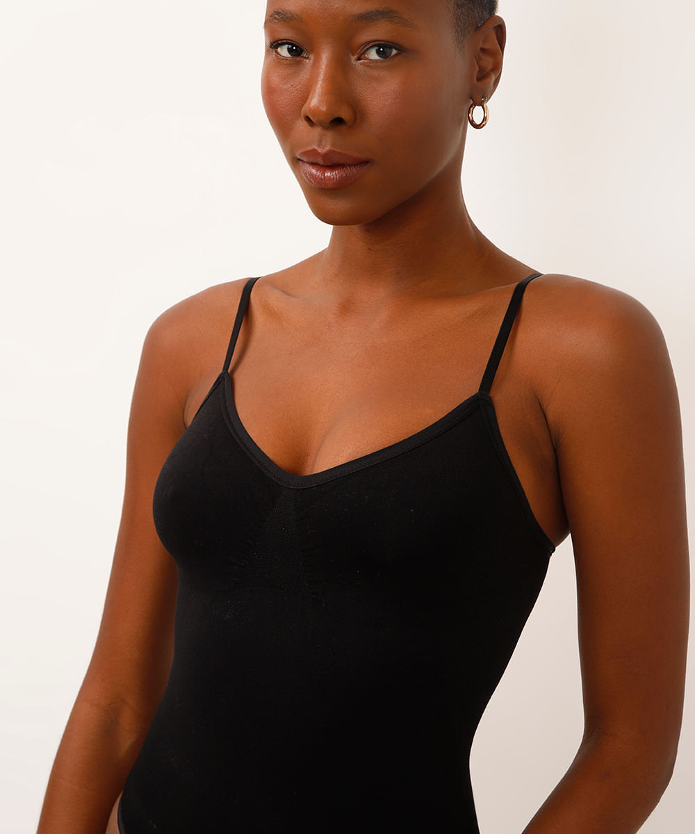 body sem costura alta sustentação preto