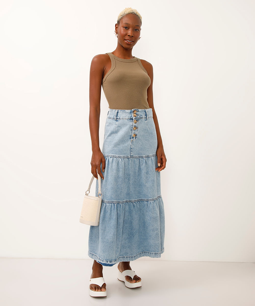 regata de algodão canelada cinza