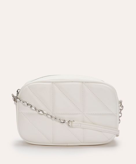 bolsa cross matelassê com corrente off white
