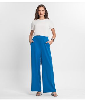 Calça De Crepe Light Feminino Endless Azul