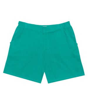 Shorts Feminino Plus Size Em Linho Secret Glam Verde