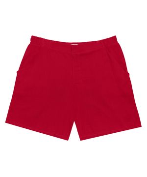 Shorts Feminino Plus Size Em Linho Secret Glam Vermelho