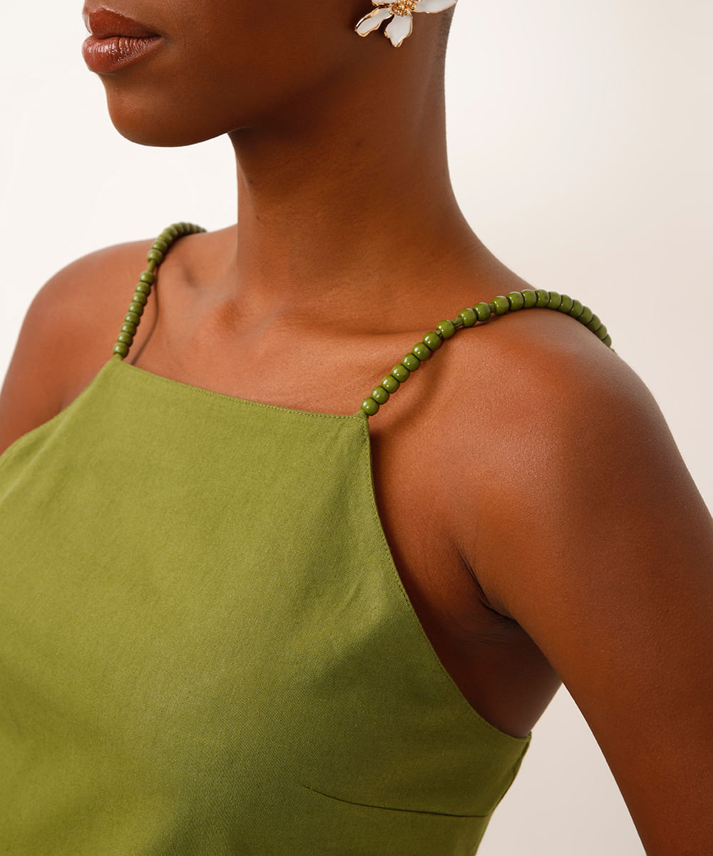 regata halterneck alça fina verde