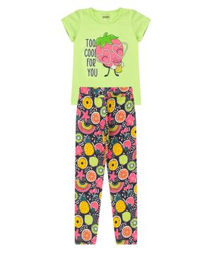 Conjunto Infantil Menina Legging - Moranguinho - Verde Neon