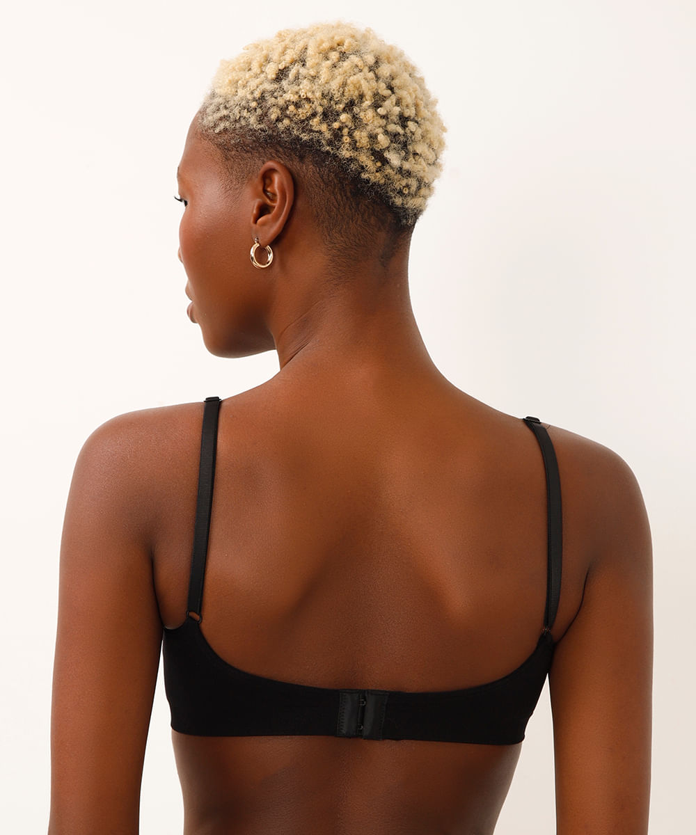 Sutiã Top Sem Costura com Bojo Preto