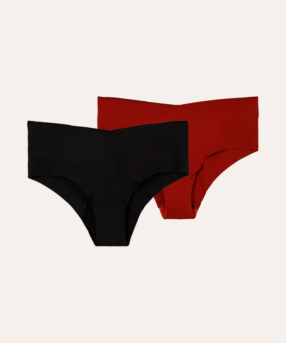kit de 2 calcinhas caleçon a fio levanta bumbum multicor