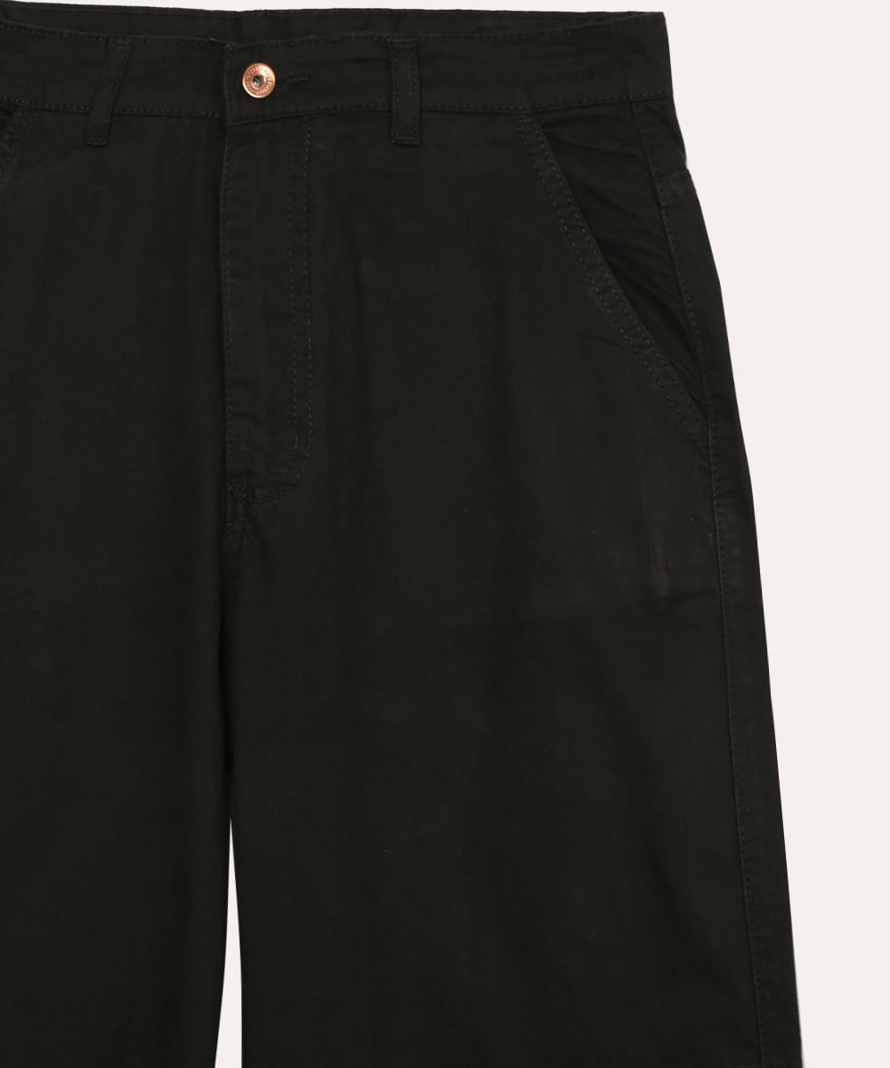 calça wide leg cargo de sarja juvenil  preto