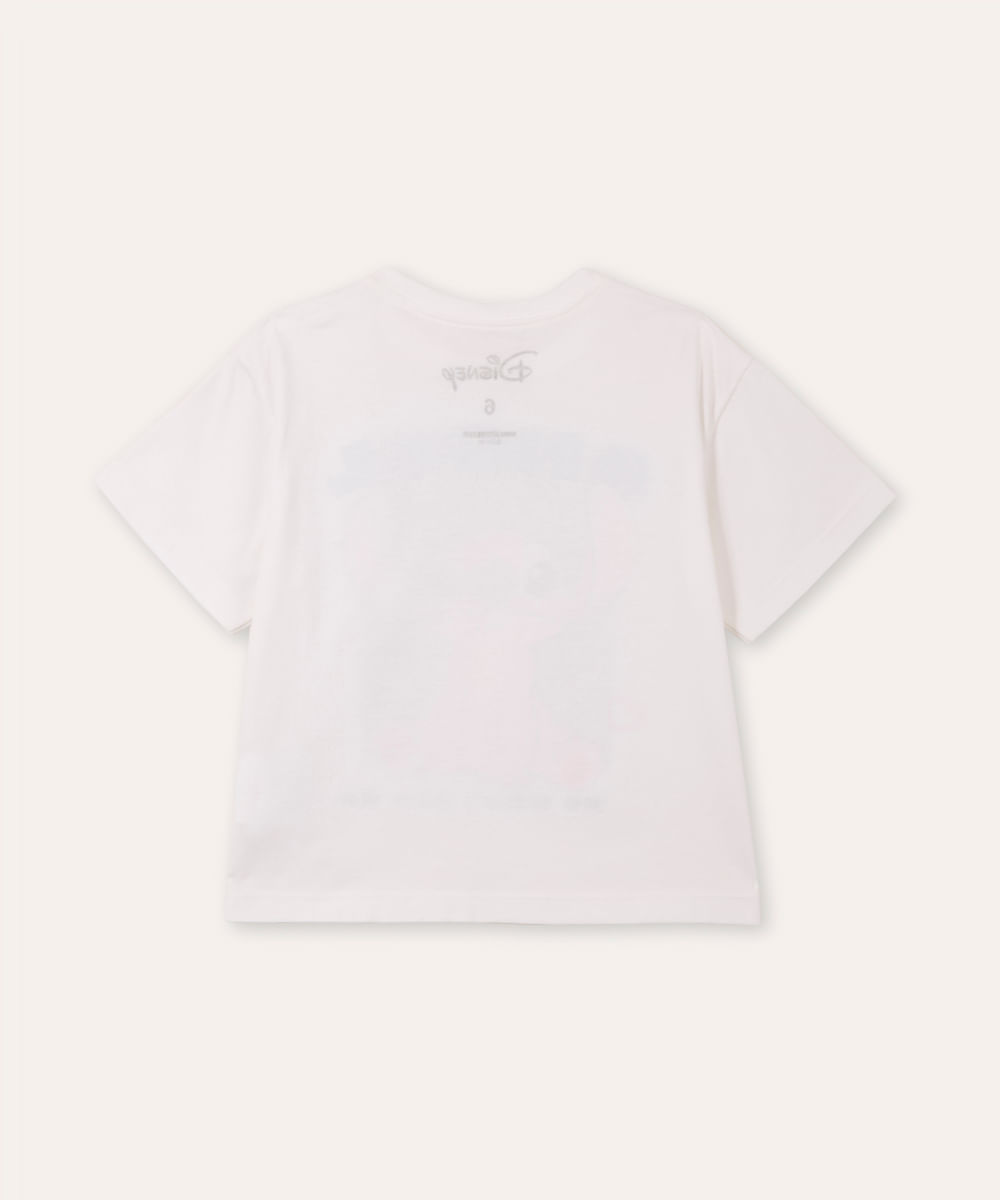 camiseta de algodão infantil angel holográfica off white