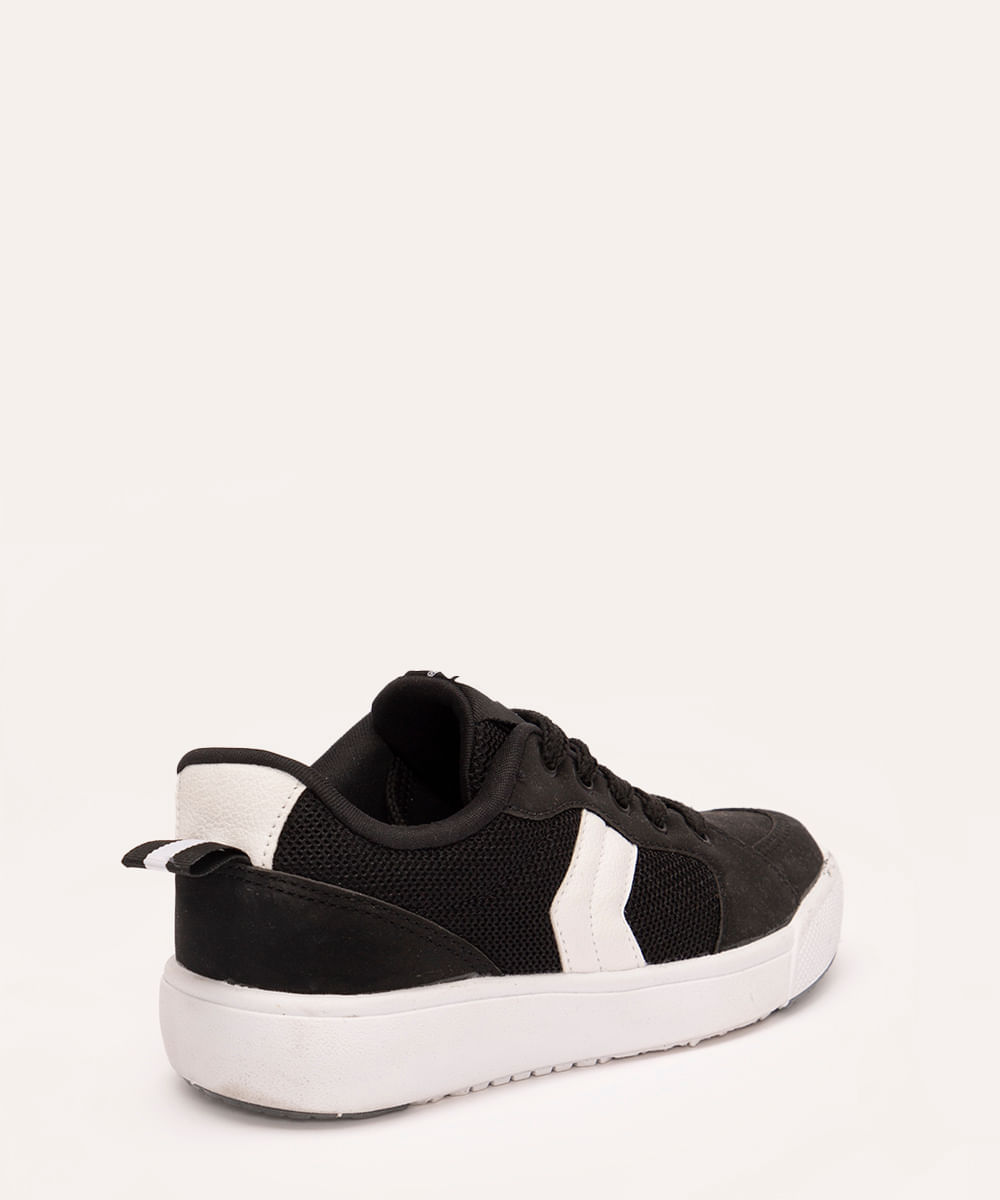 tênis infantil com recorte ollie preto