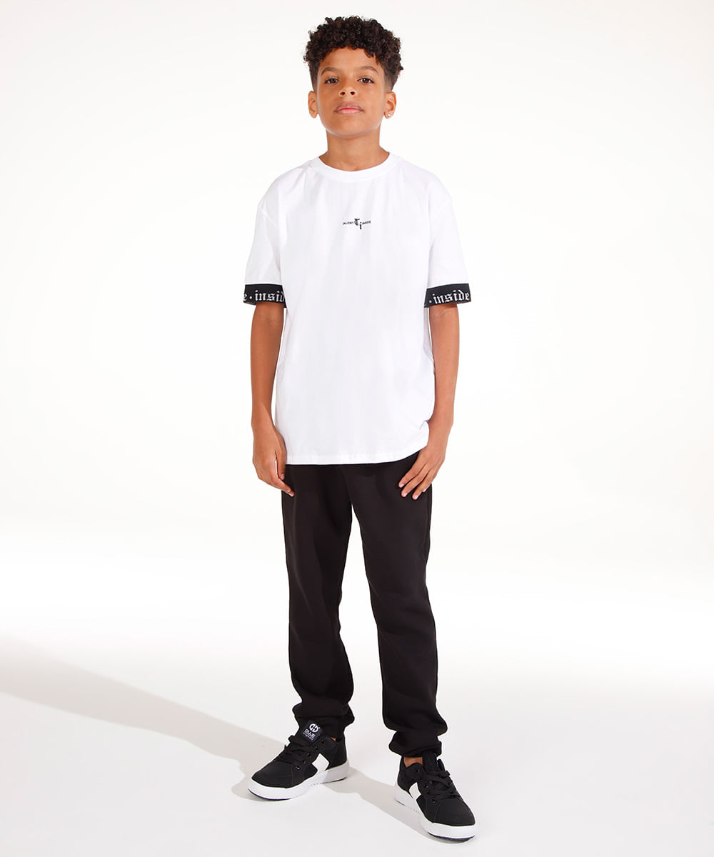 tênis infantil com recorte ollie preto