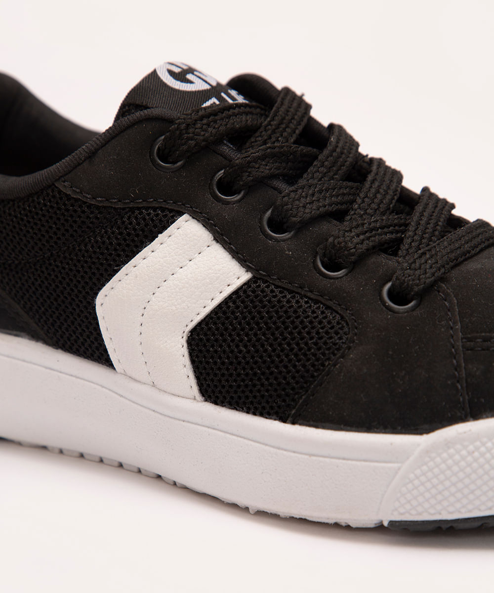 tênis infantil com recorte ollie preto