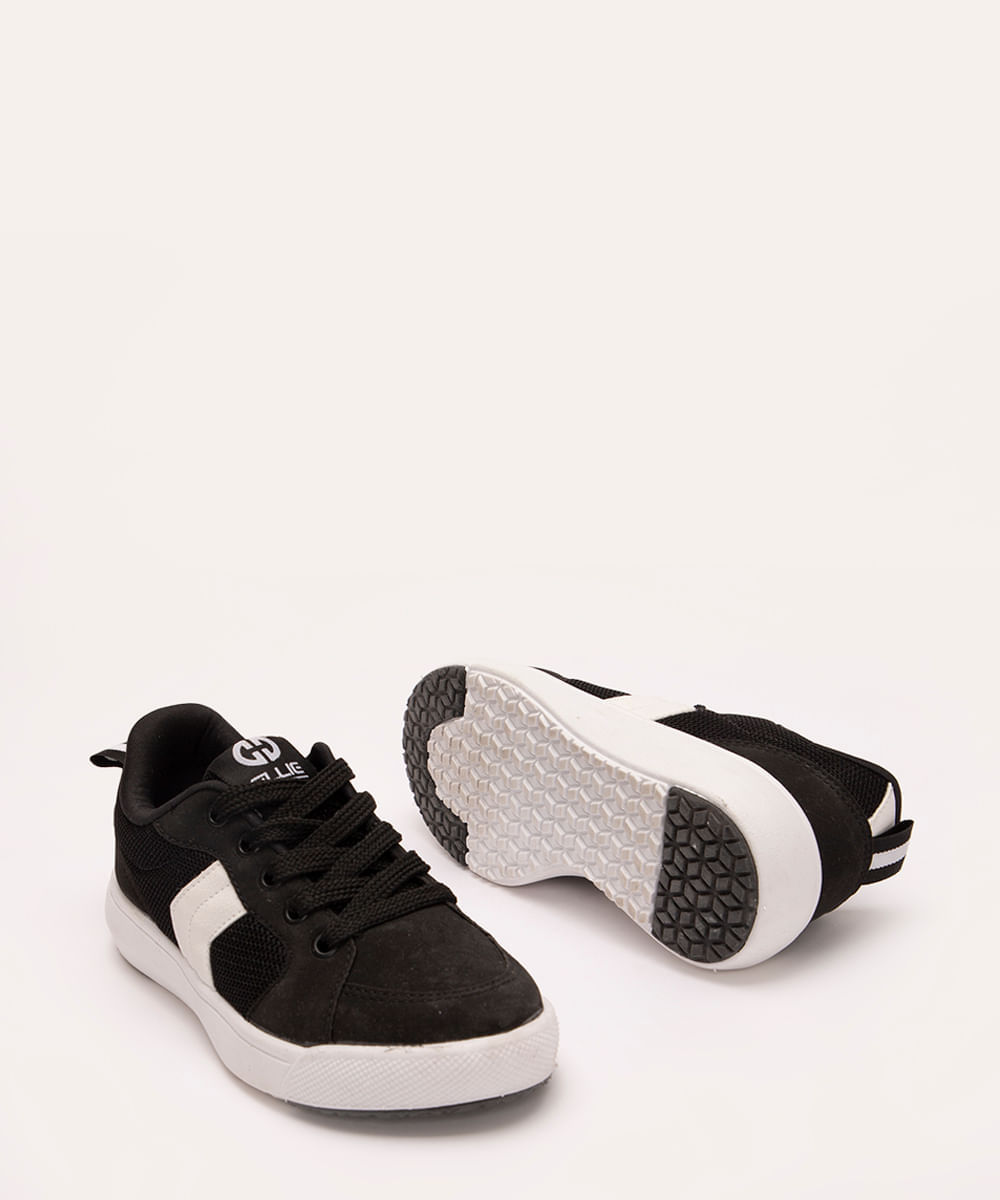 tênis infantil com recorte ollie preto