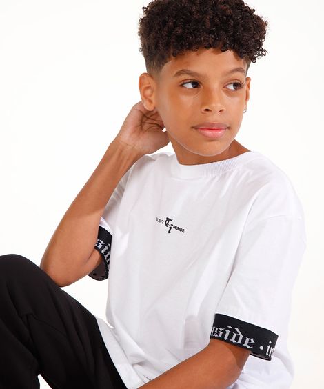 camiseta de algodão juvenil talent inside branco