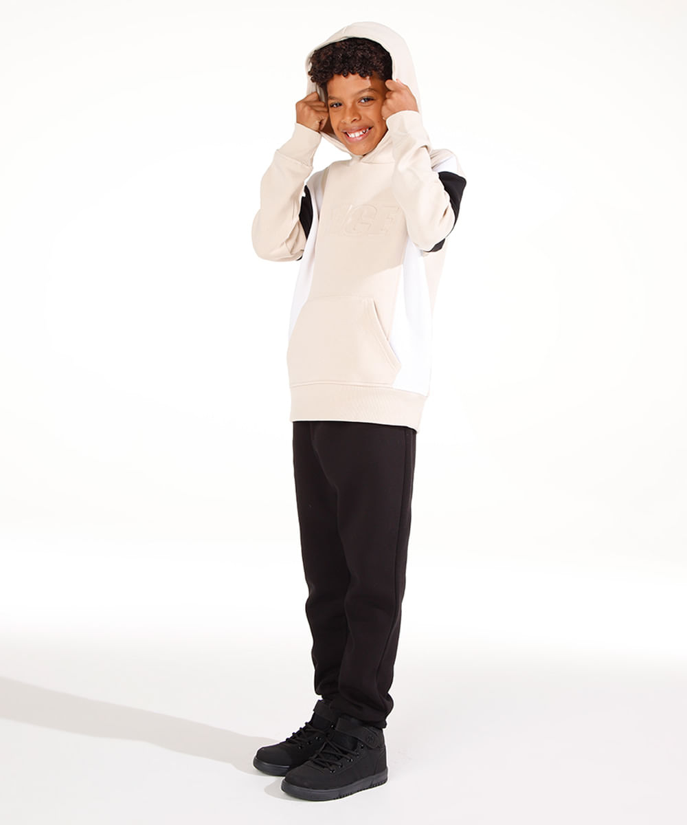 calça de moletom juvenil jogger preto