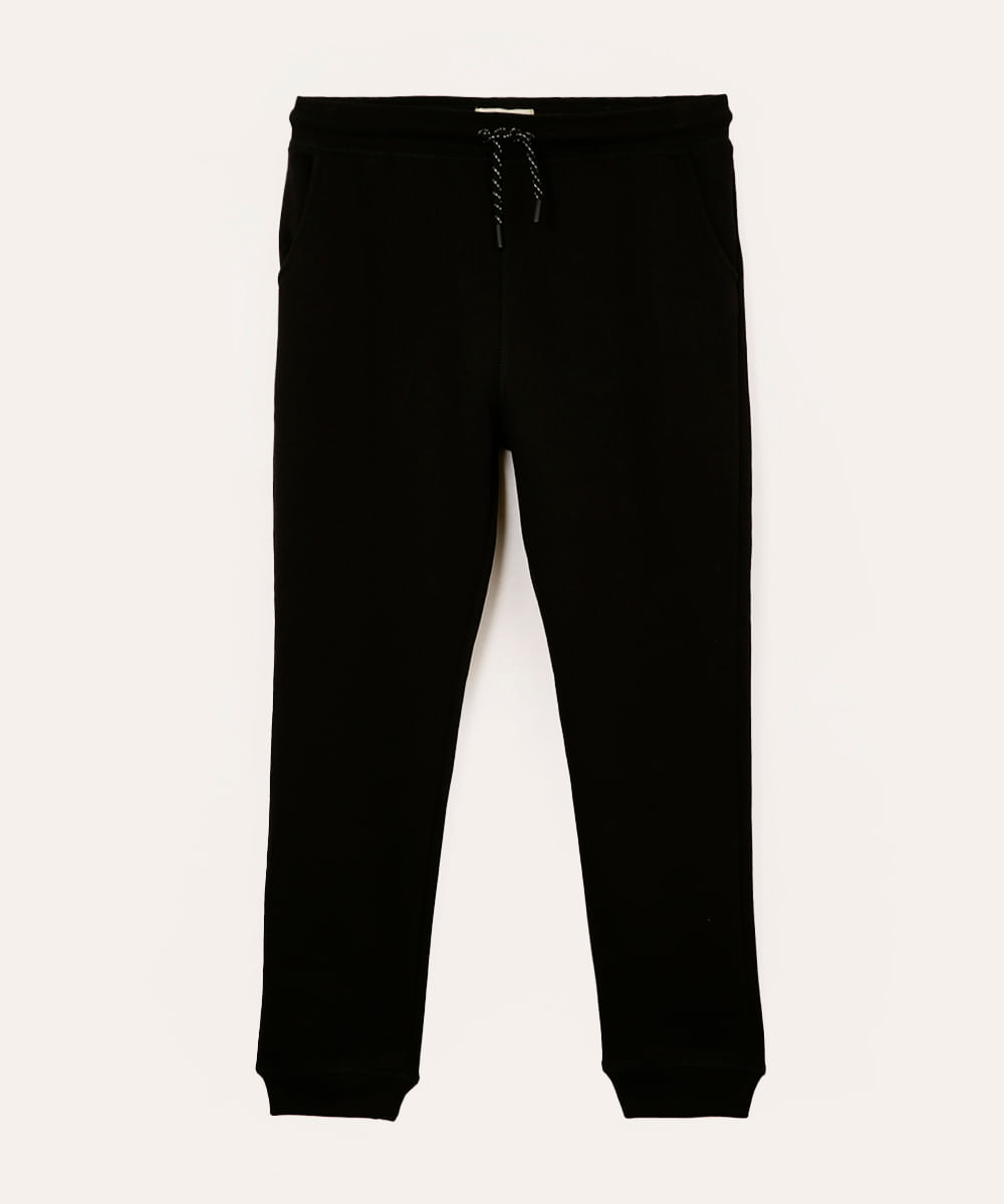 calça de moletom juvenil jogger preto