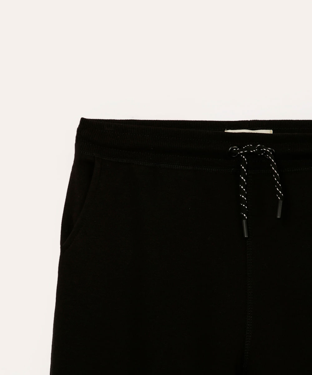 calça de moletom juvenil jogger preto