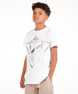 camiseta juvenil de algodão nasa astronauta off white