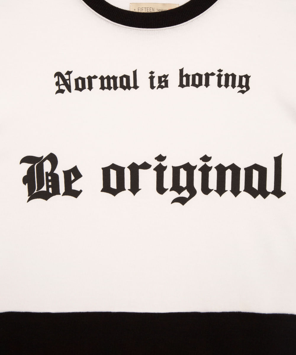 camiseta juvenil de algodão be original off white
