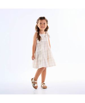 Vestido Primeiros Passos  Menina - Xadrez Off White - 50617-1315