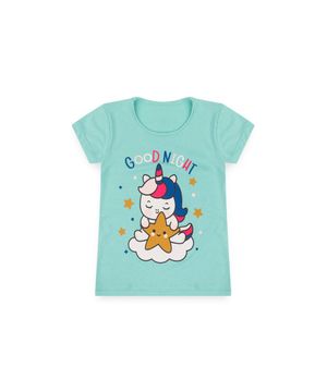 Pijama Infantil Verão Menina - Unicórnio - Azul