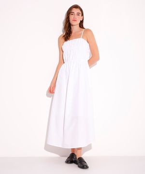 vestido alça fina mindset branco