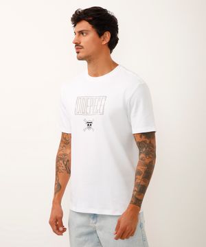 camiseta de algodão one piece off white