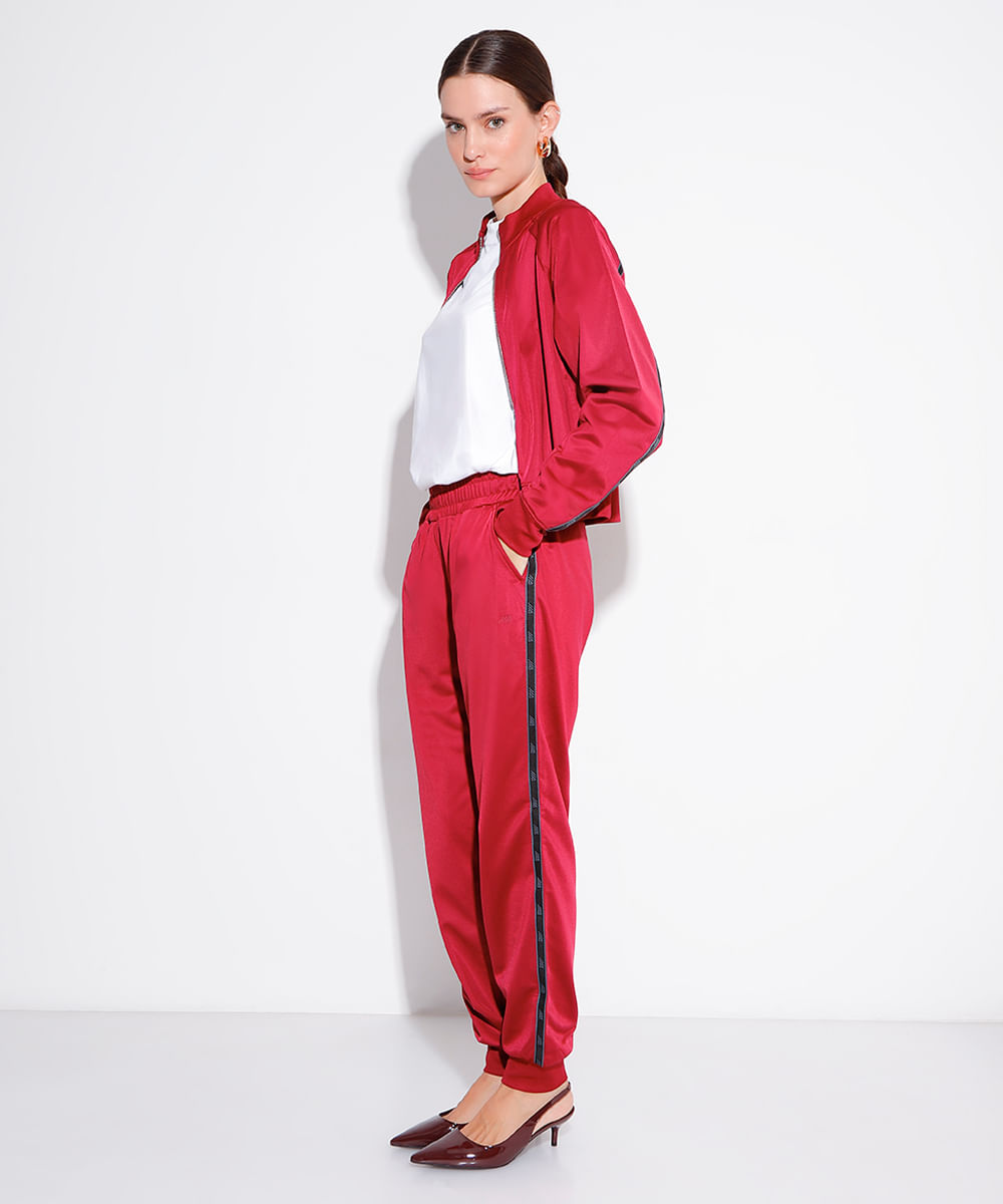 jaqueta cropped esportiva ace vinho