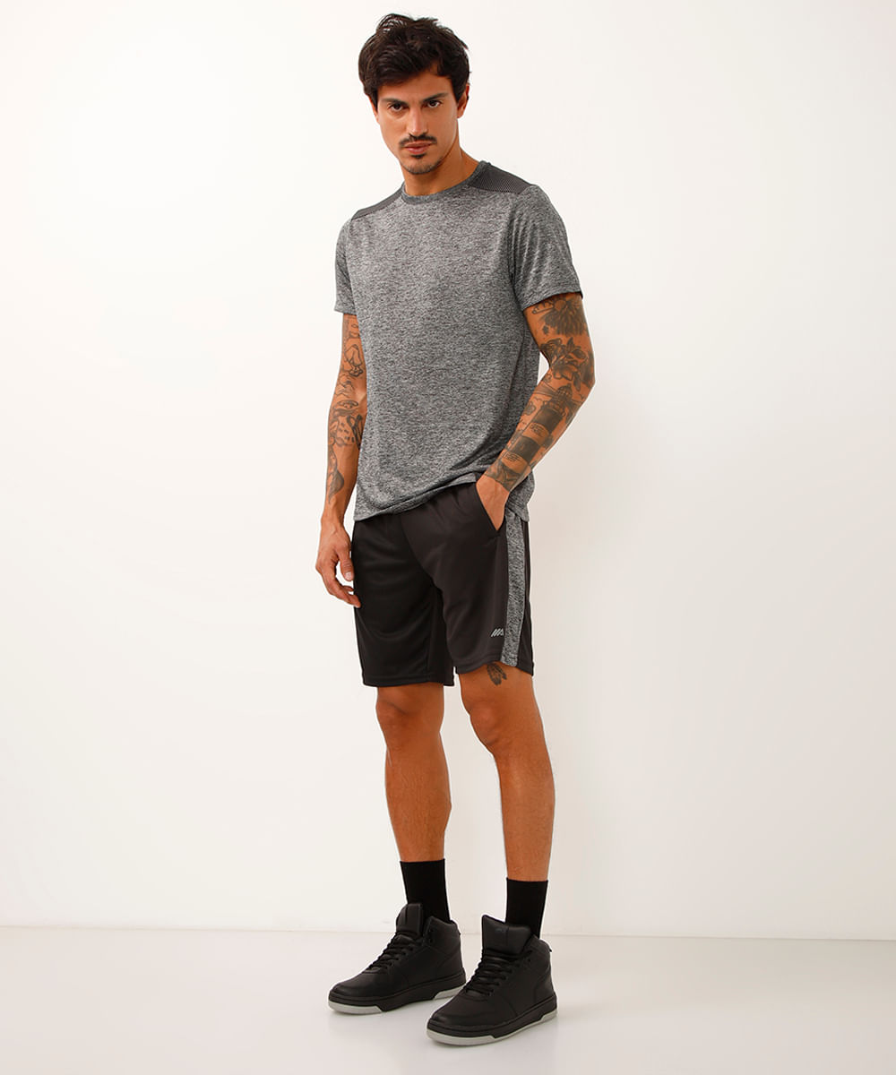 bermuda masculina esportiva listra lateral preta