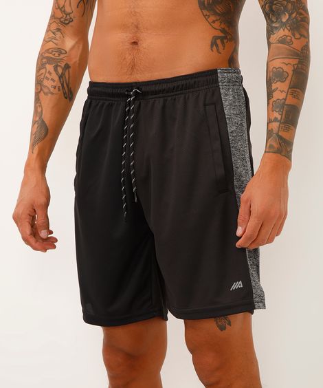 bermuda masculina esportiva listra lateral preta