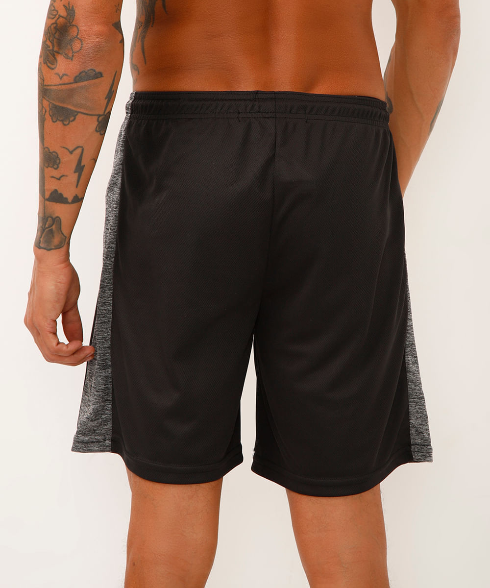 bermuda masculina esportiva listra lateral preta