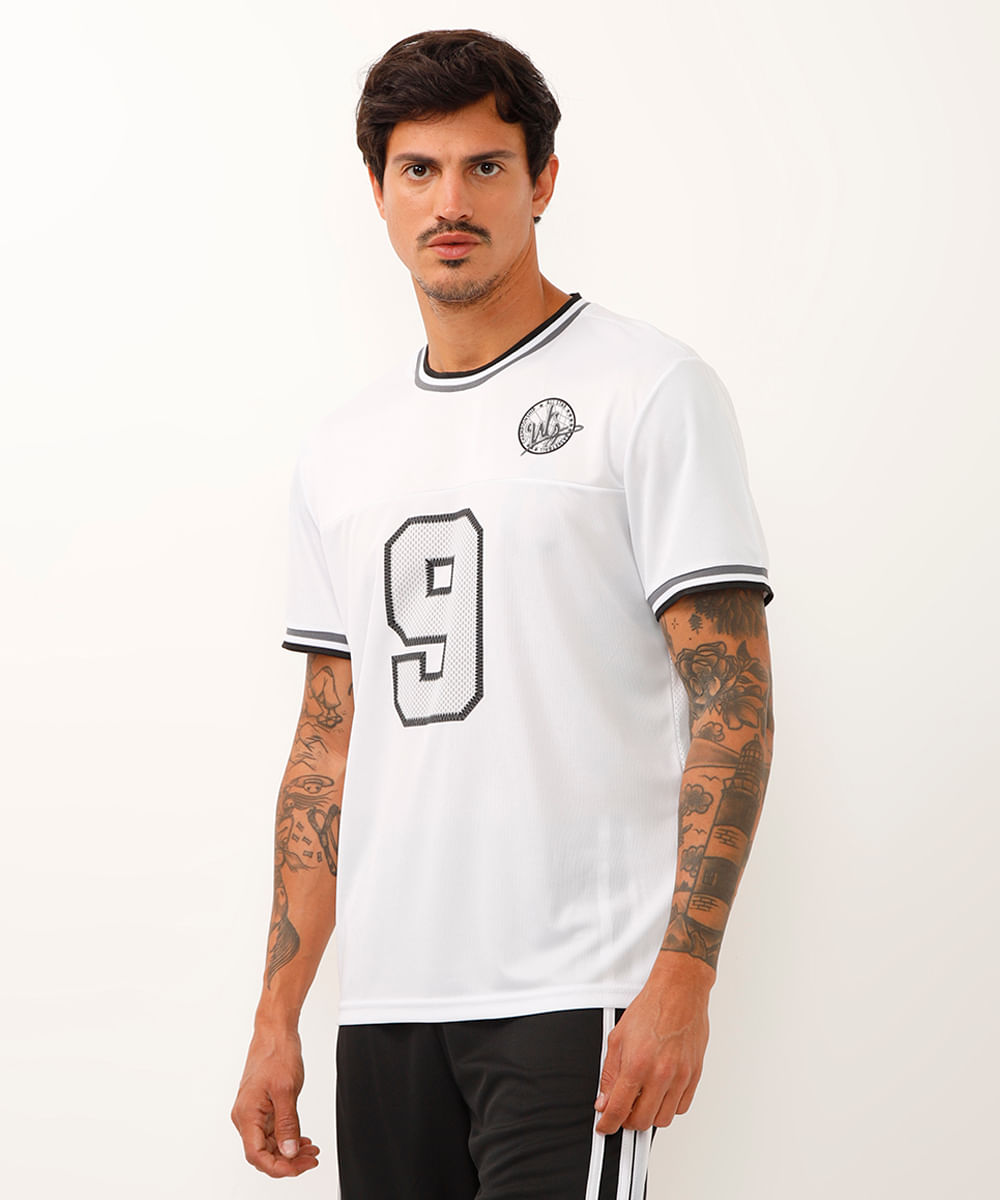 camiseta com recorte brooklyn manga curta esportiva ace branco Menor preço em camiseta com recorte brooklyn manga curta esportiva ace branco