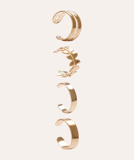 kit de 4 earcuffs dourado