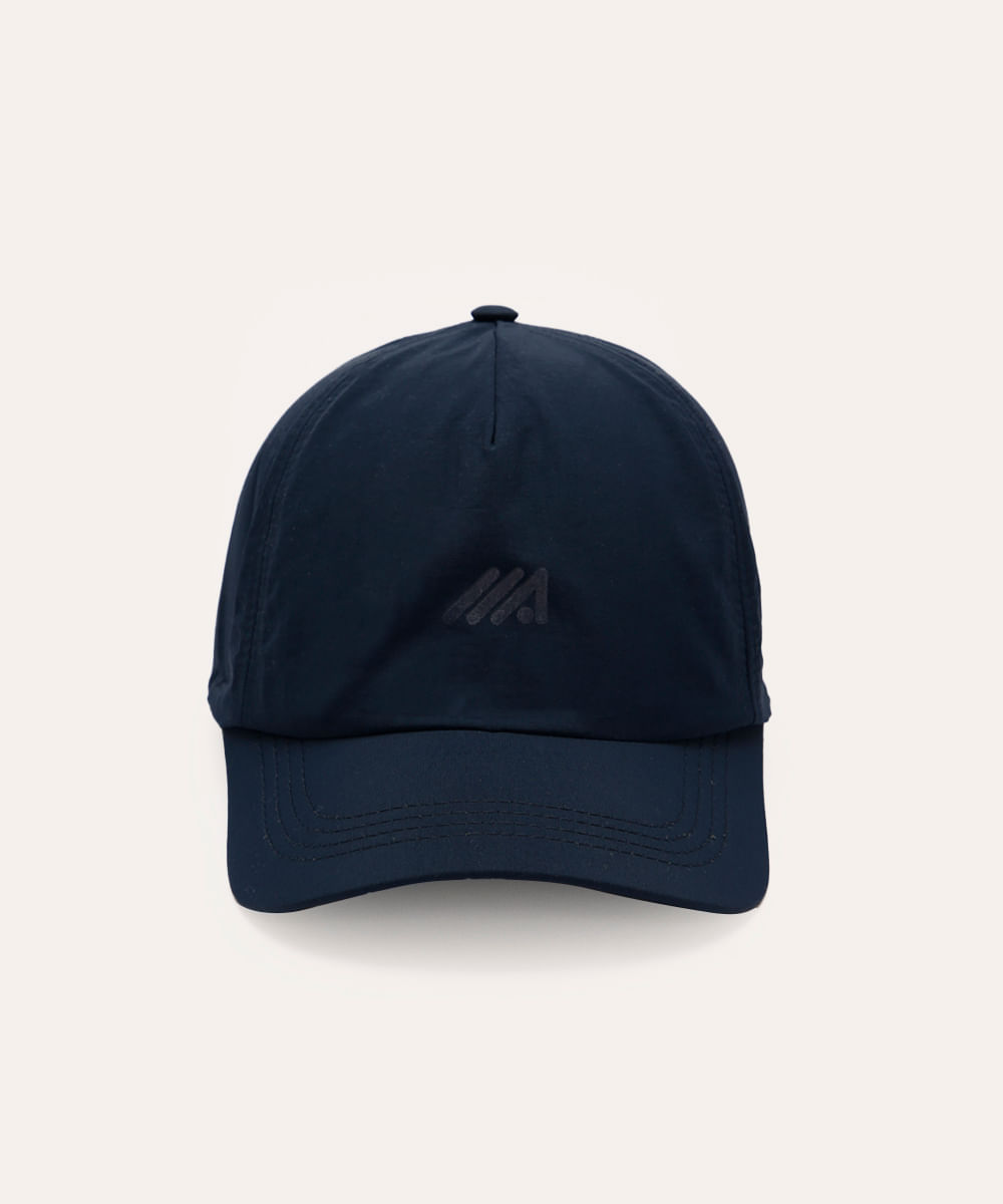 boné de poliamida com ajustador esportivo azul marinho