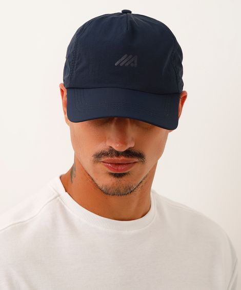 boné de poliamida com ajustador esportivo azul marinho