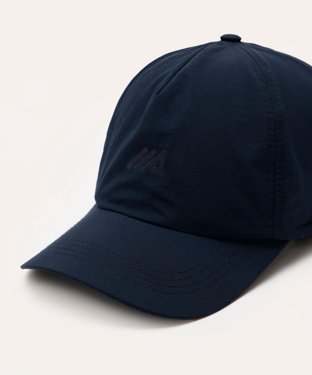 boné de poliamida com ajustador esportivo azul marinho