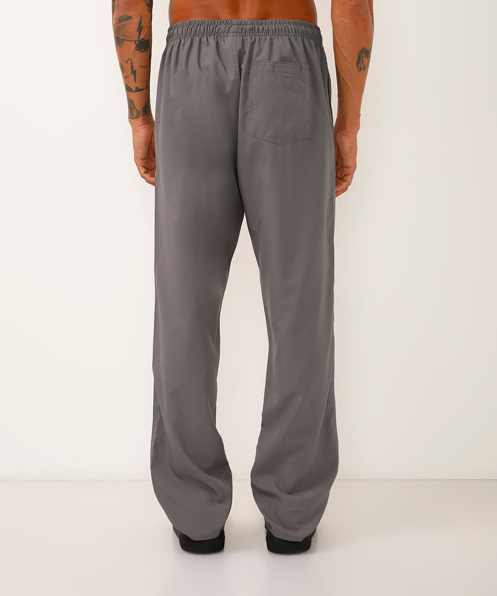 Calça Masculina Esportiva Ace Básica com Vivo Contrastante Cinza