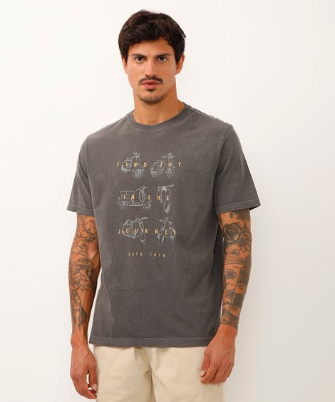 camiseta comfort de algodão find joy in the journey cinza
