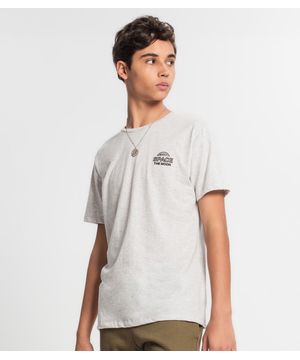 Camiseta Juvenil Masculina Space Minty Cinza