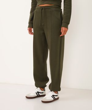 calça jogger de moletom com bolsos verde