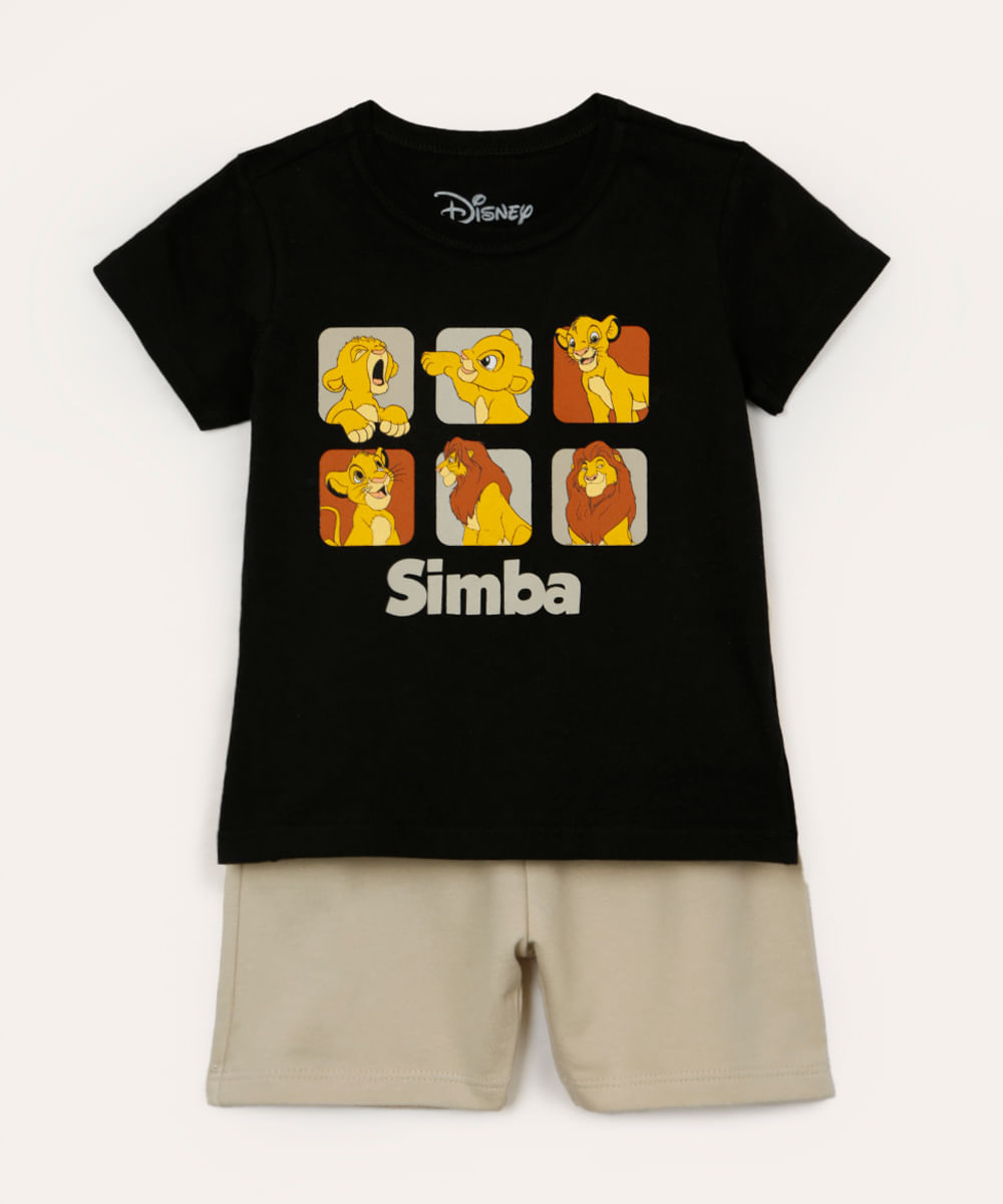 conjunto infantil curto simba preto