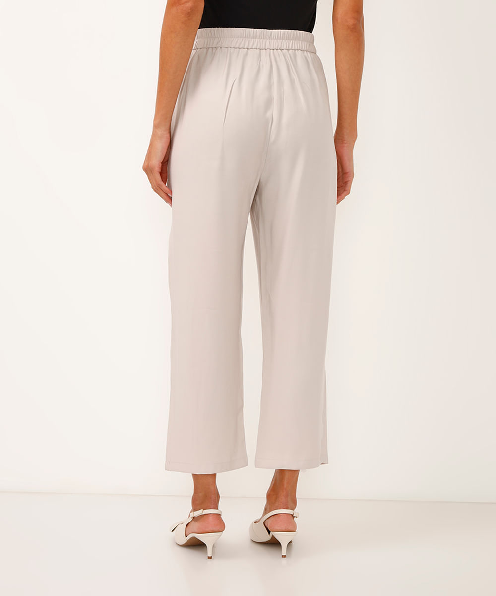 calça jogger de alfaiataria cós com elástico e cordão cinza
