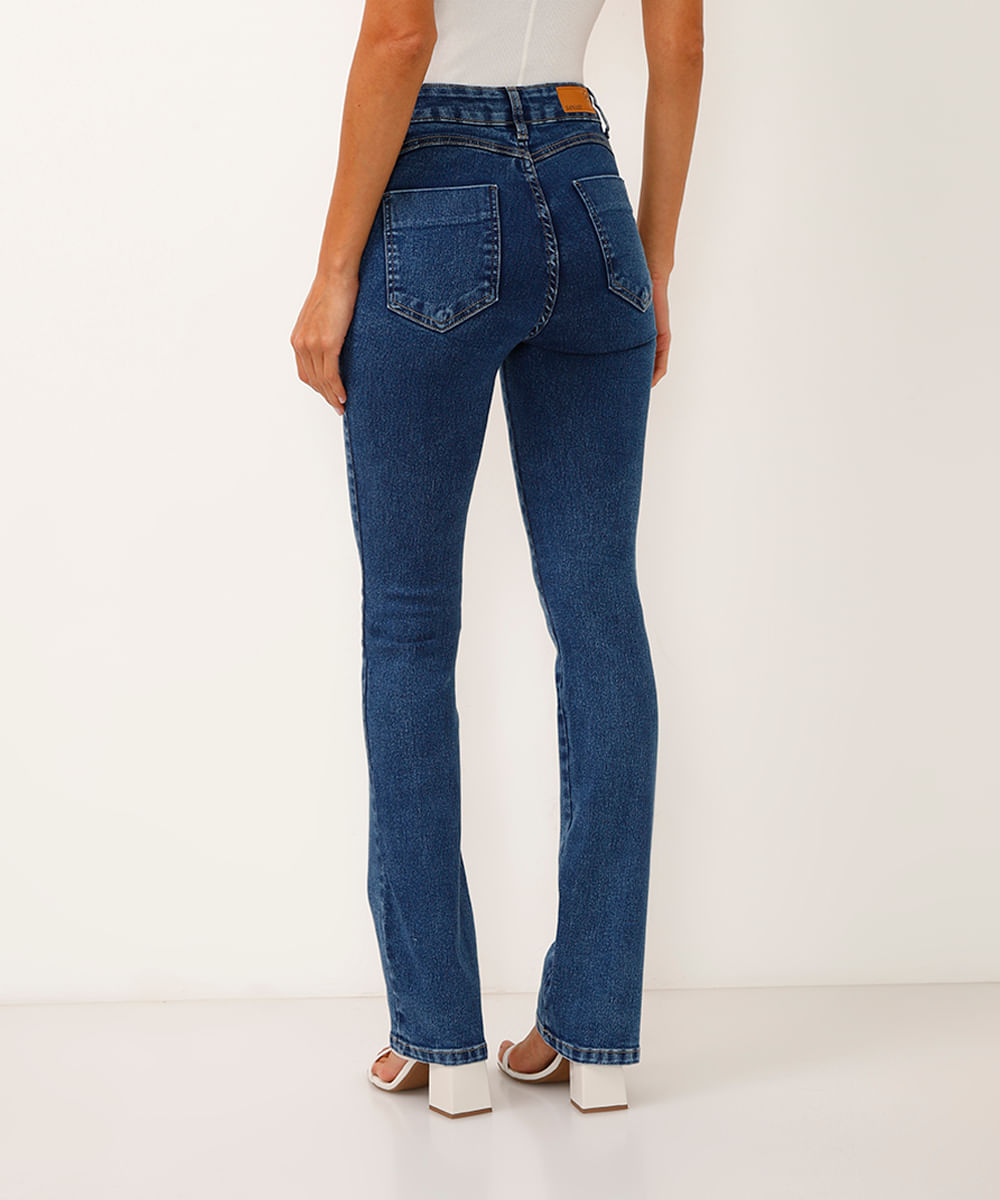 calça jeans flare sawary jeans médio