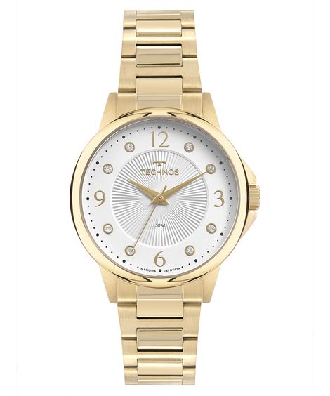 relógio technos 2035mxr1k analógico dourado