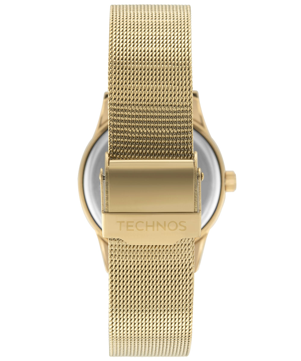 relógio technos 2036msv1d analógico dourado