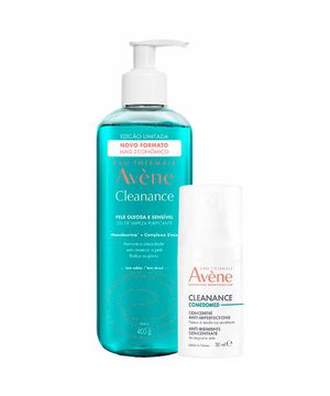 Avène Cleanance Kit - Sérum Corretor + Gel de Limpeza Facial para Peles Oleosas a Acneicas