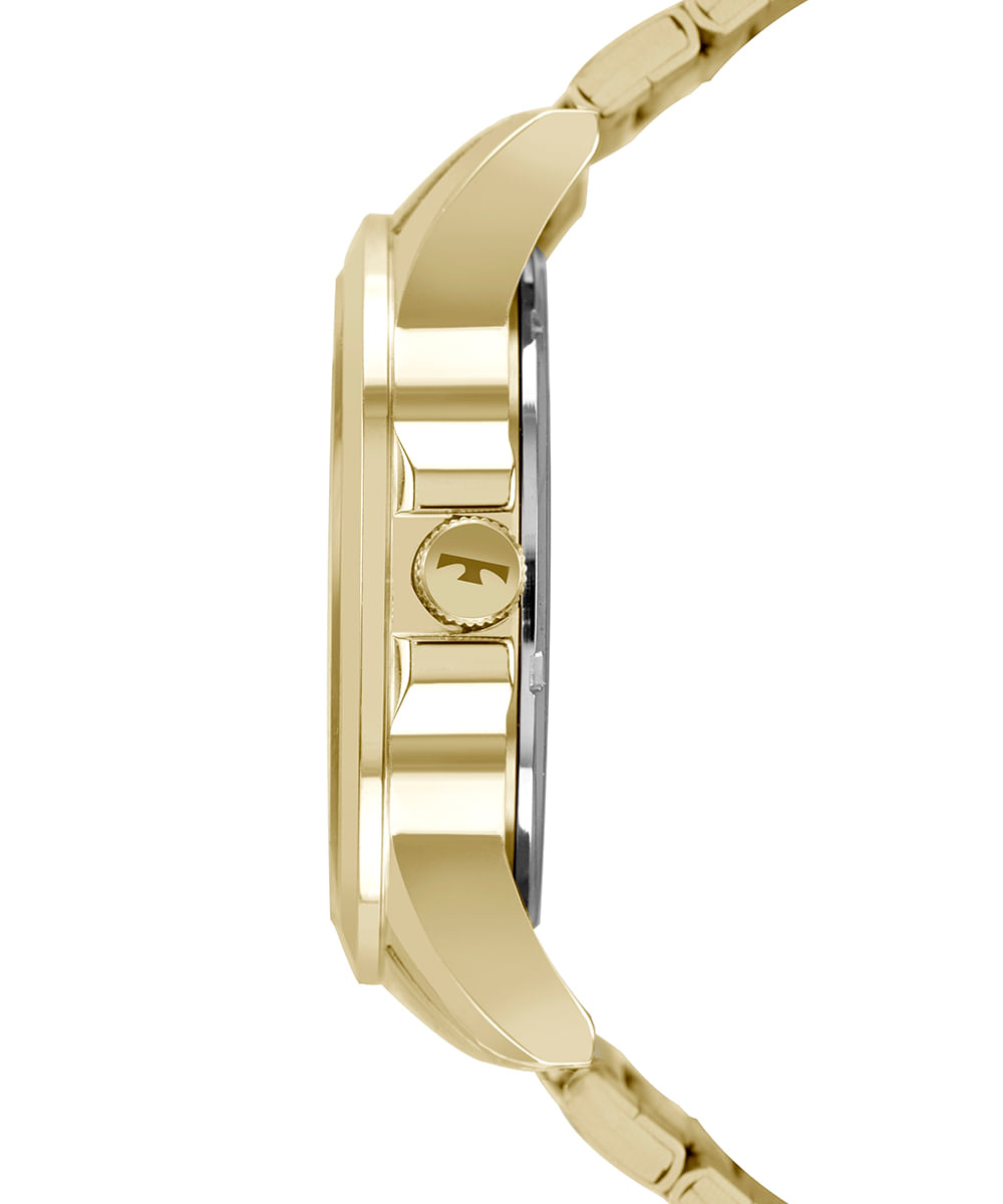 relógio technos 2115mxz1p analógico dourado