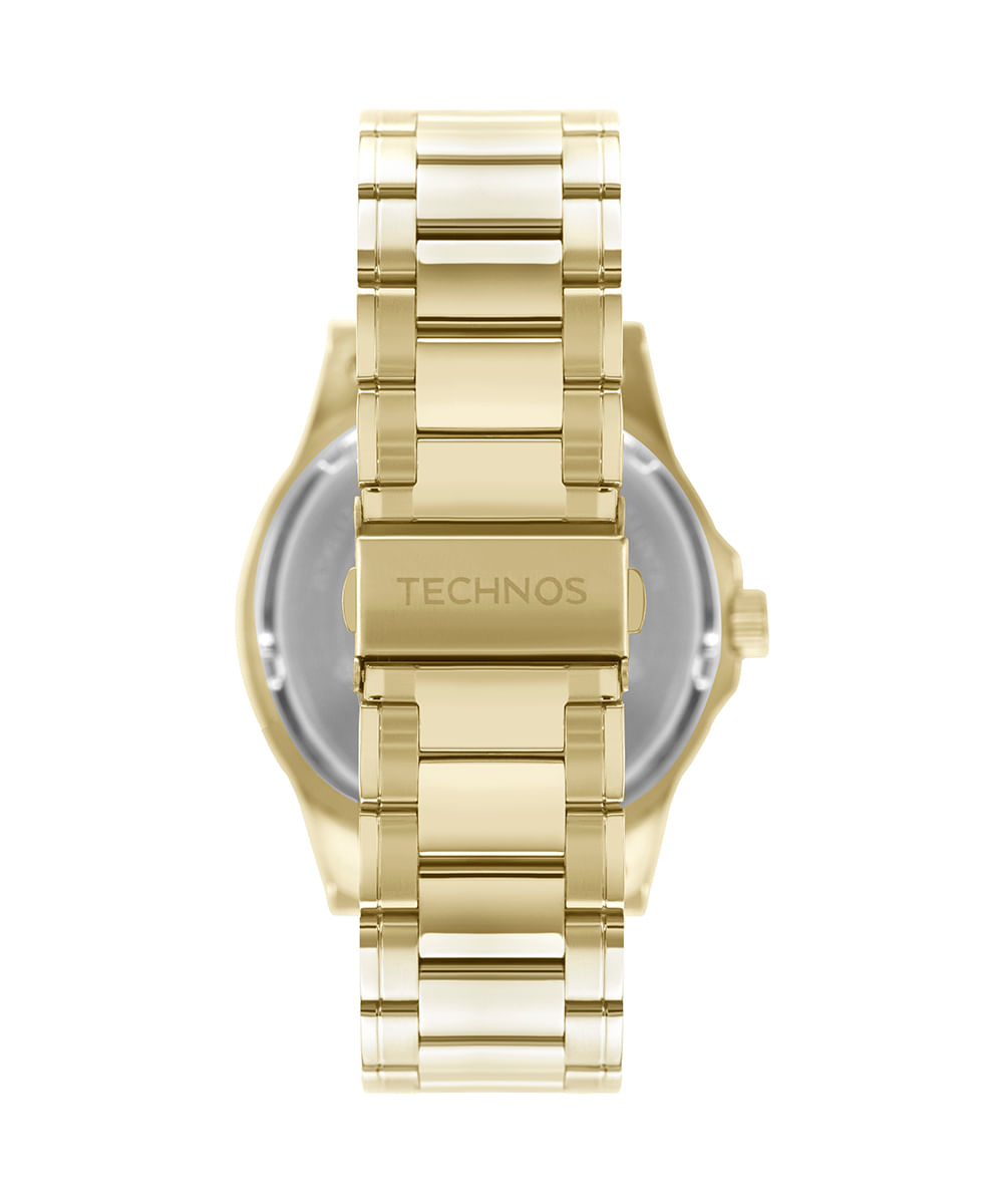relógio technos 2115mxz1p analógico dourado