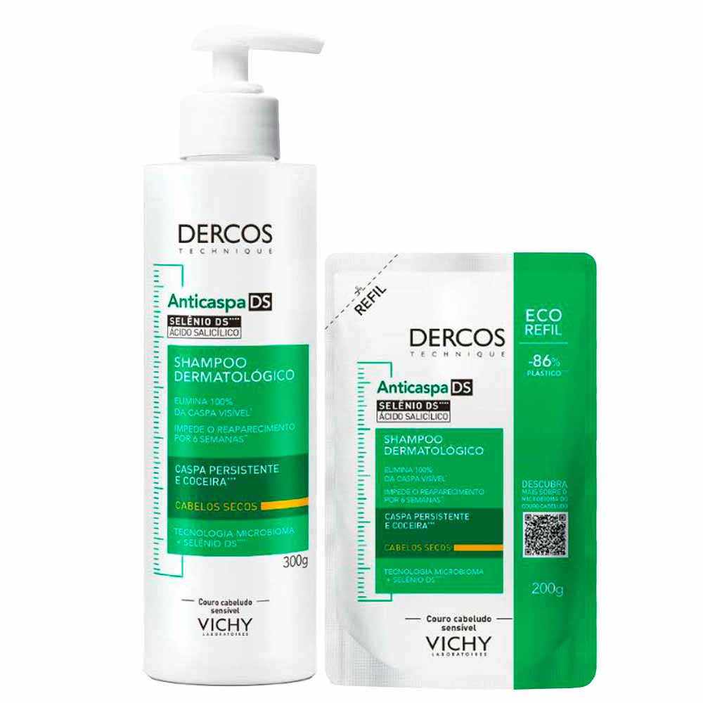 Vichy Dercos Anticaspa DS para Cabelos Secos Kit – Shampoo + Refil